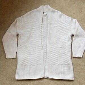 Andrea Jovine Cream Textured Cardigan